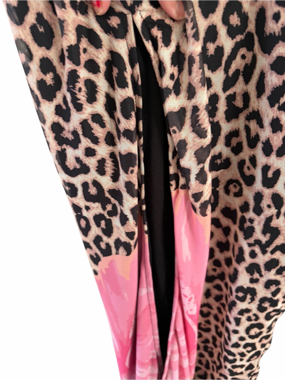 Forever 21 Pink Floral over Leopard Print Maxi Skirt - Picture 4 of 6